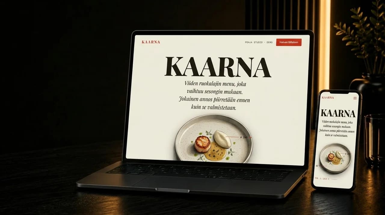 KAARNA — Ravintola -esimerkkisivusto