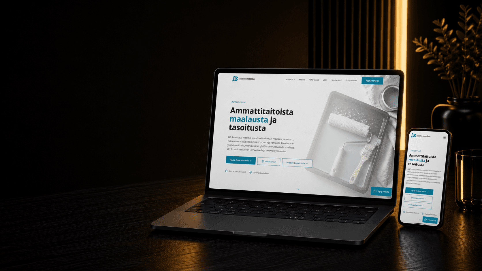 Maalausliike sai Helsingissä uudet kotisivut + tekoäly-vastaaja