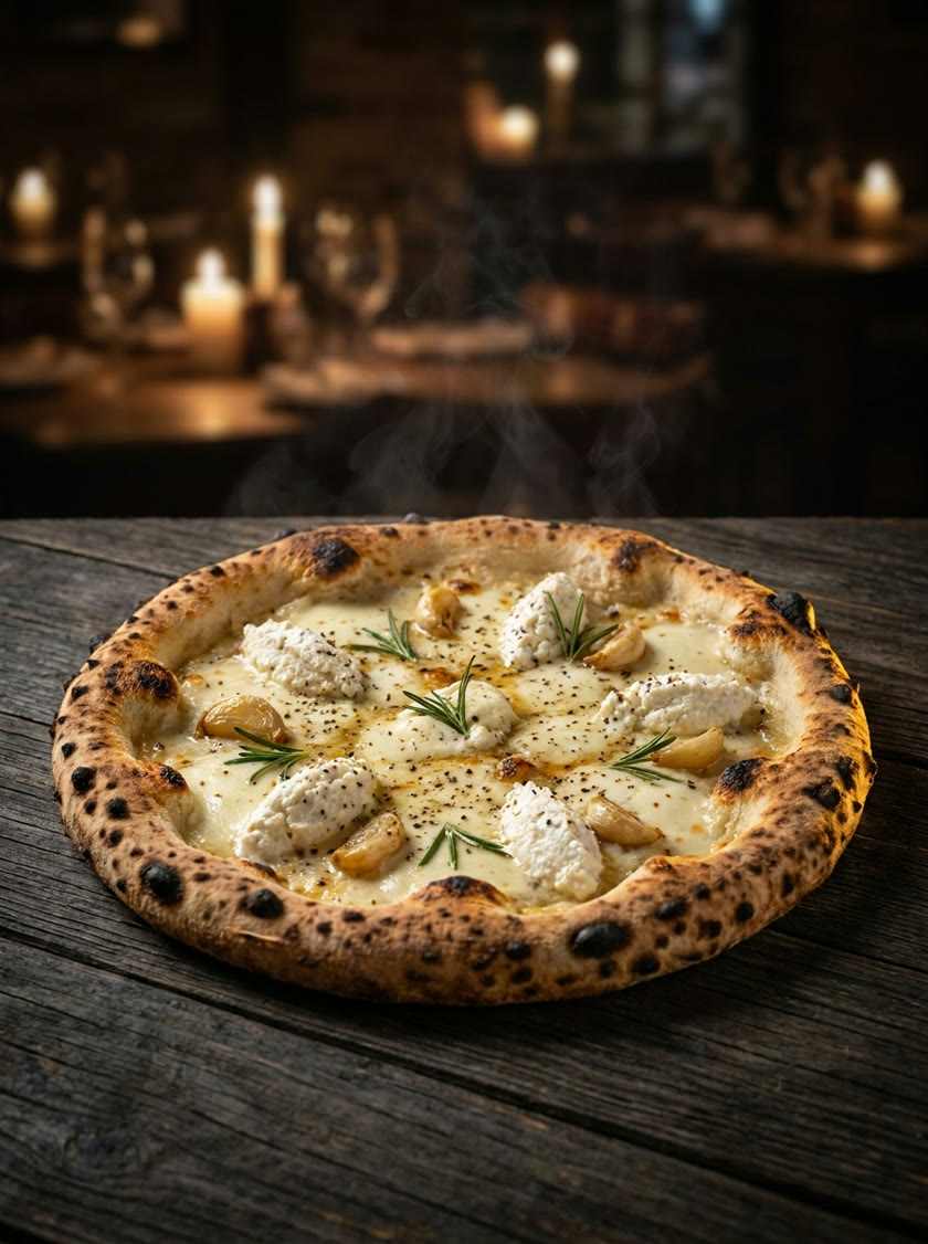 Bianca — Savumozzarella, ricotta, rosmariini